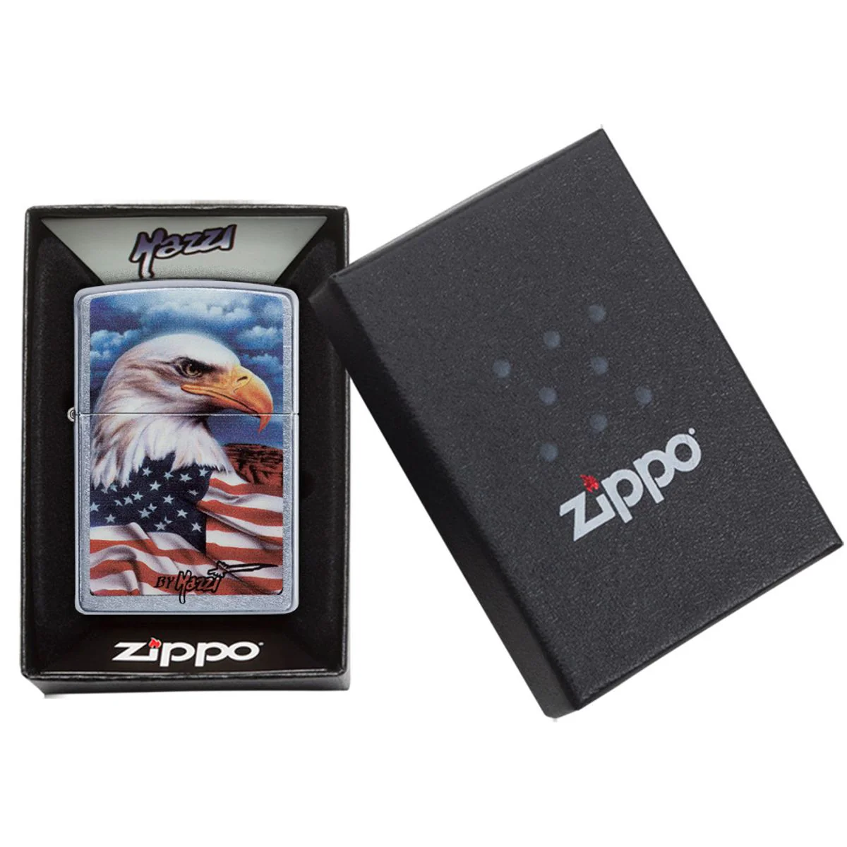 Zippo Lighter: American Eagle by Mazzi - Street Chrome 24764 - Image 6