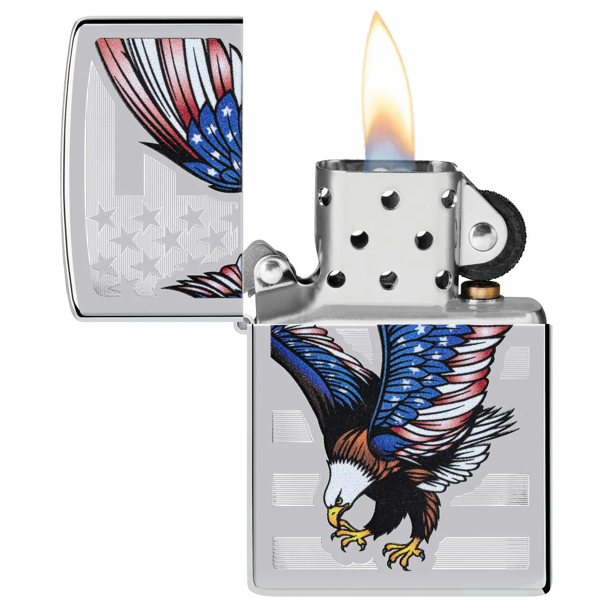Zippo Lighter: American Eagle, Top Stamp - HP Chrome 28449 - Image 3