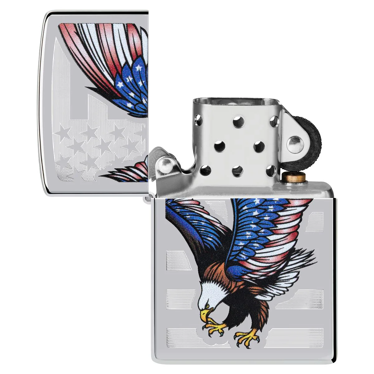 Zippo Lighter: American Eagle, Top Stamp - HP Chrome 28449 - Image 4