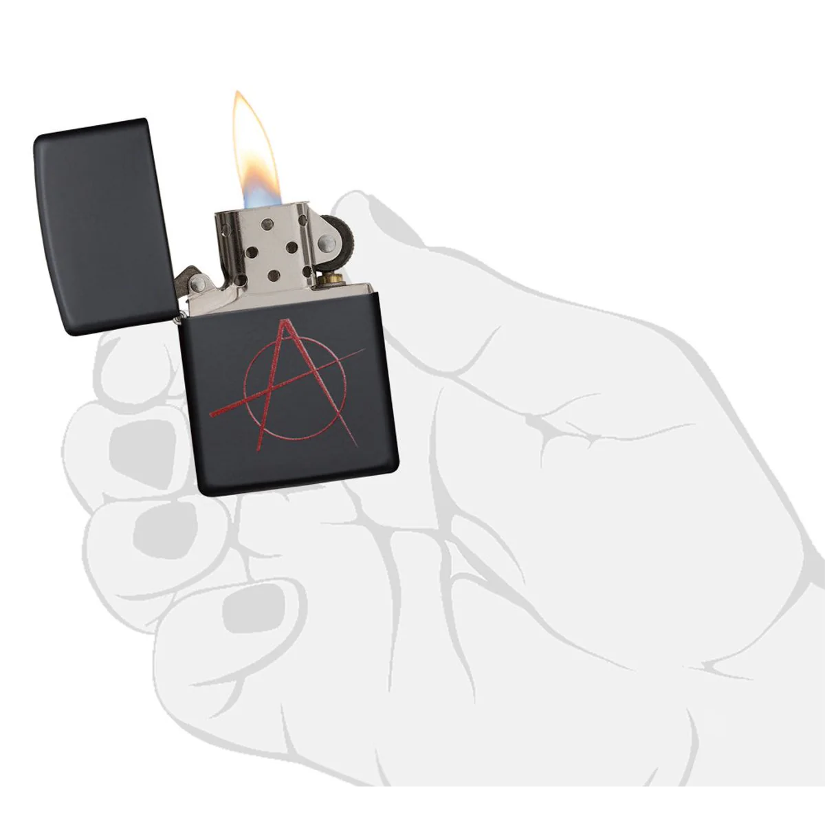 Zippo Lighter: Anarchy - Black Matte 20842 - Image 5