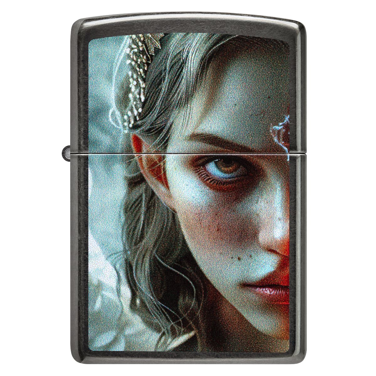 Zippo Lighter: Angel and Devil - Grey 46874 - Image 4