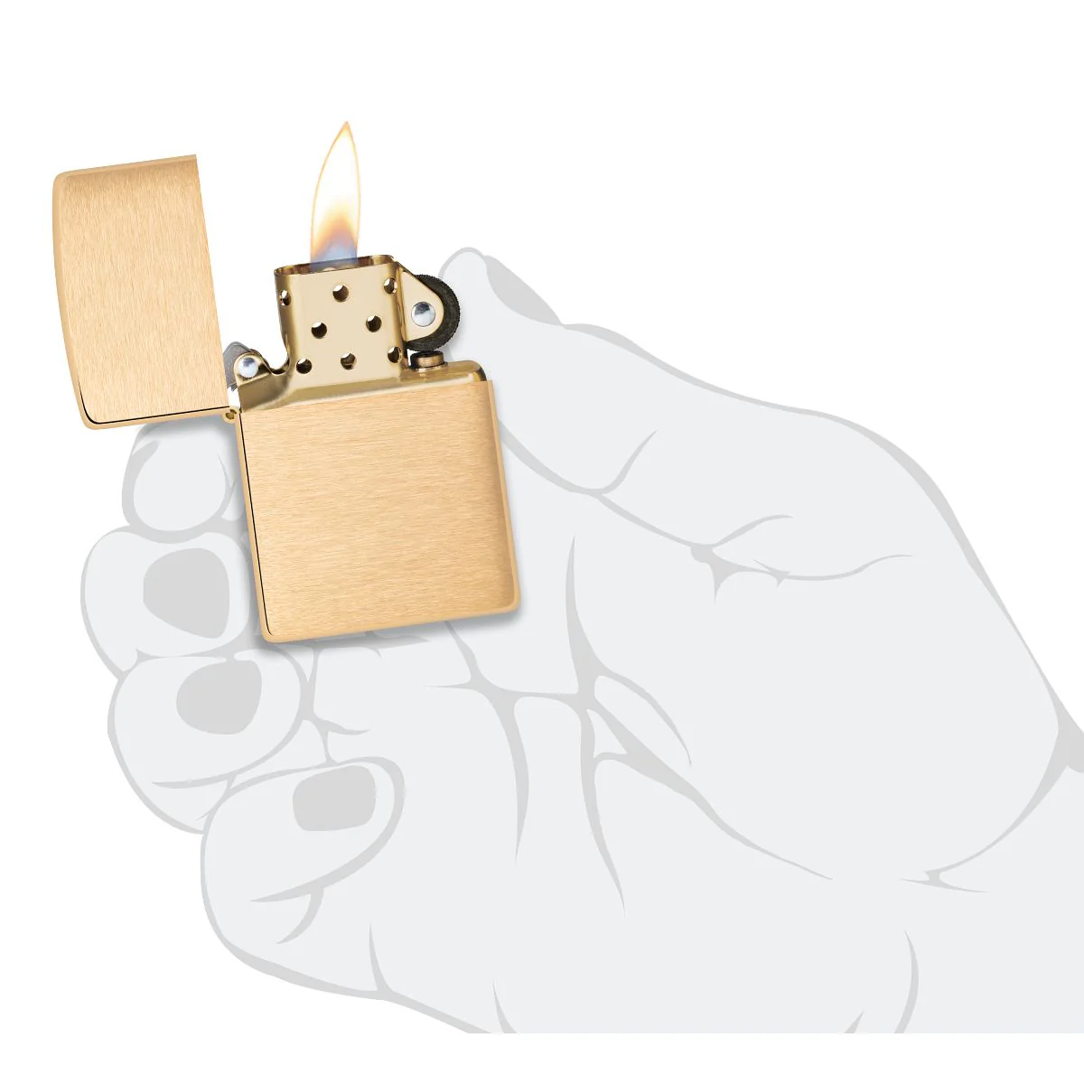 Zippo Lighter: Armor - Brushed Brass 168 - Image 5