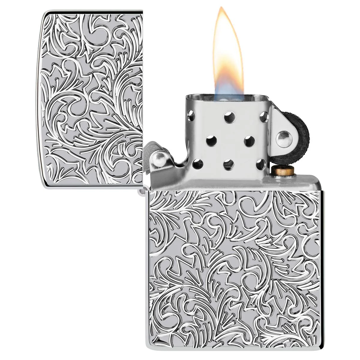 Zippo Lighter: Armor Deep Carved Pattern - High Polish Chrome 46867 - Image 3