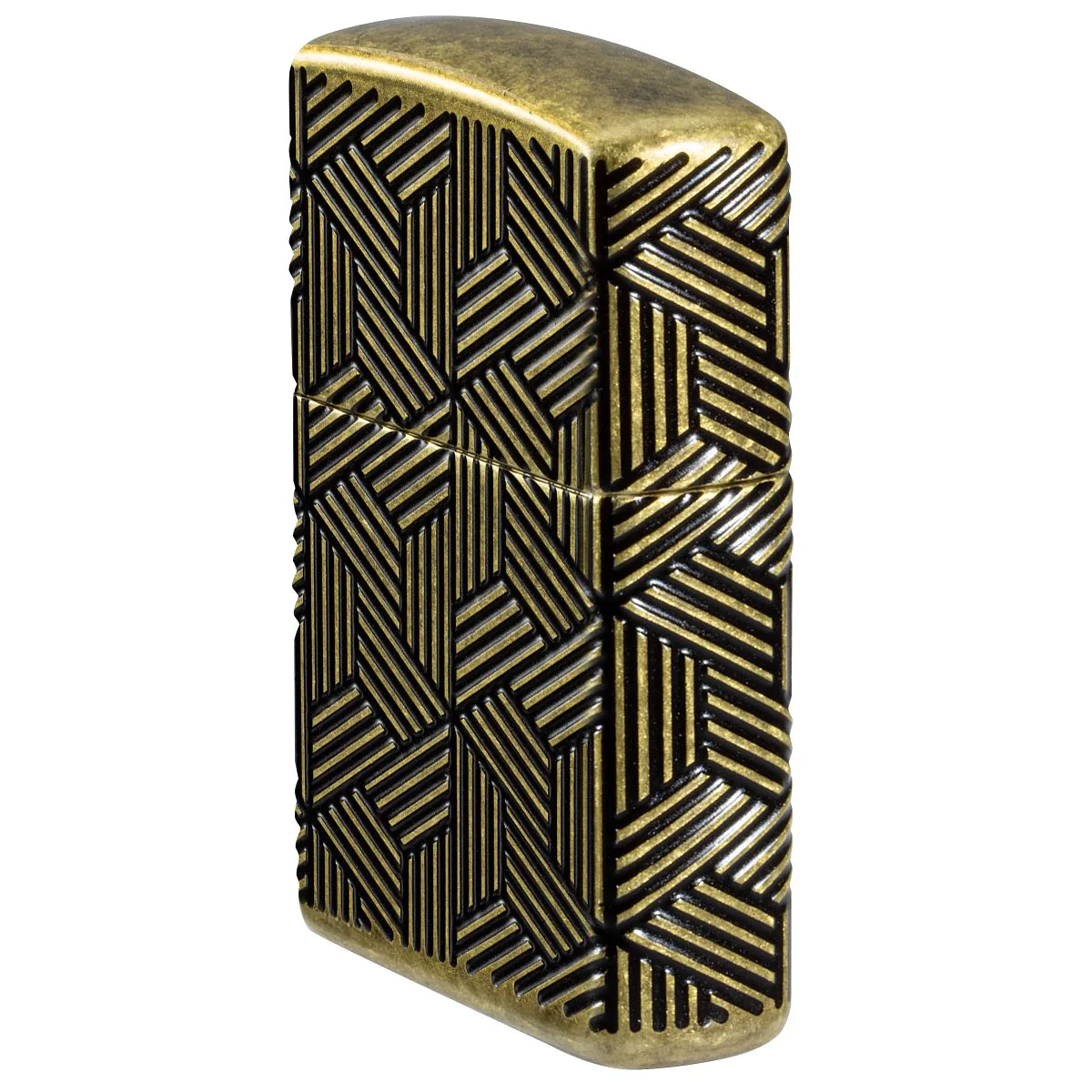 Zippo Lighter: Armor MultiCut Art Deco Design - Antique Brass 46675 - Image 3