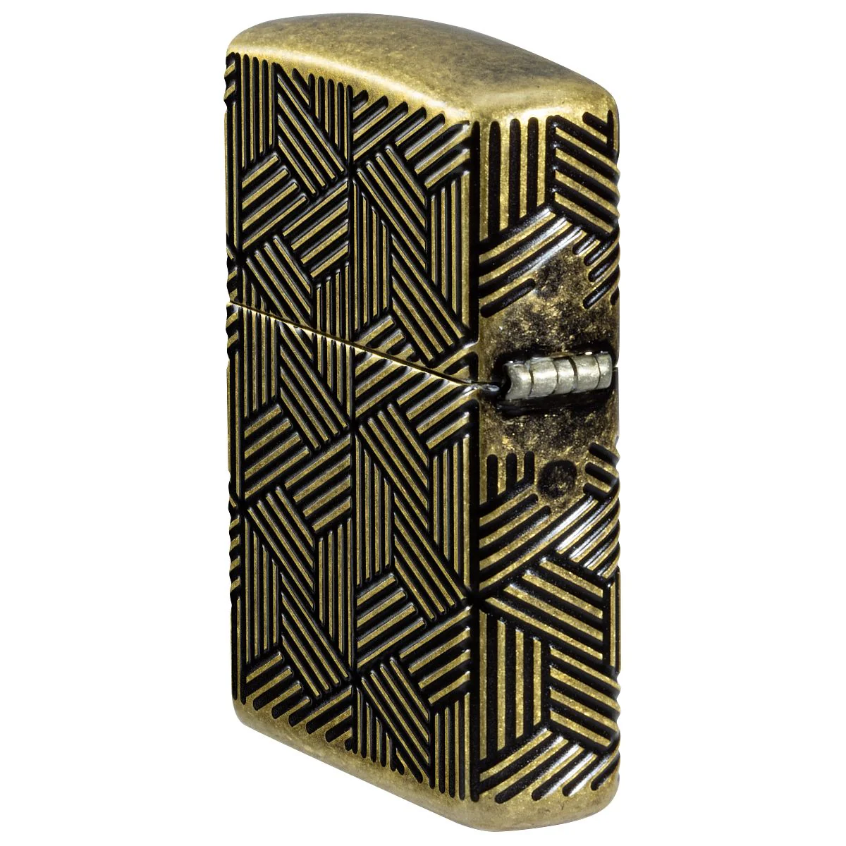 Zippo Lighter: Armor MultiCut Art Deco Design - Antique Brass 46675 - Image 4
