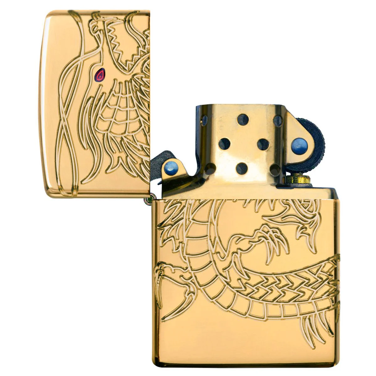 Zippo Lighter: Armor Multicut Dragon - High Polish Gold Plate 29265 - Image 9