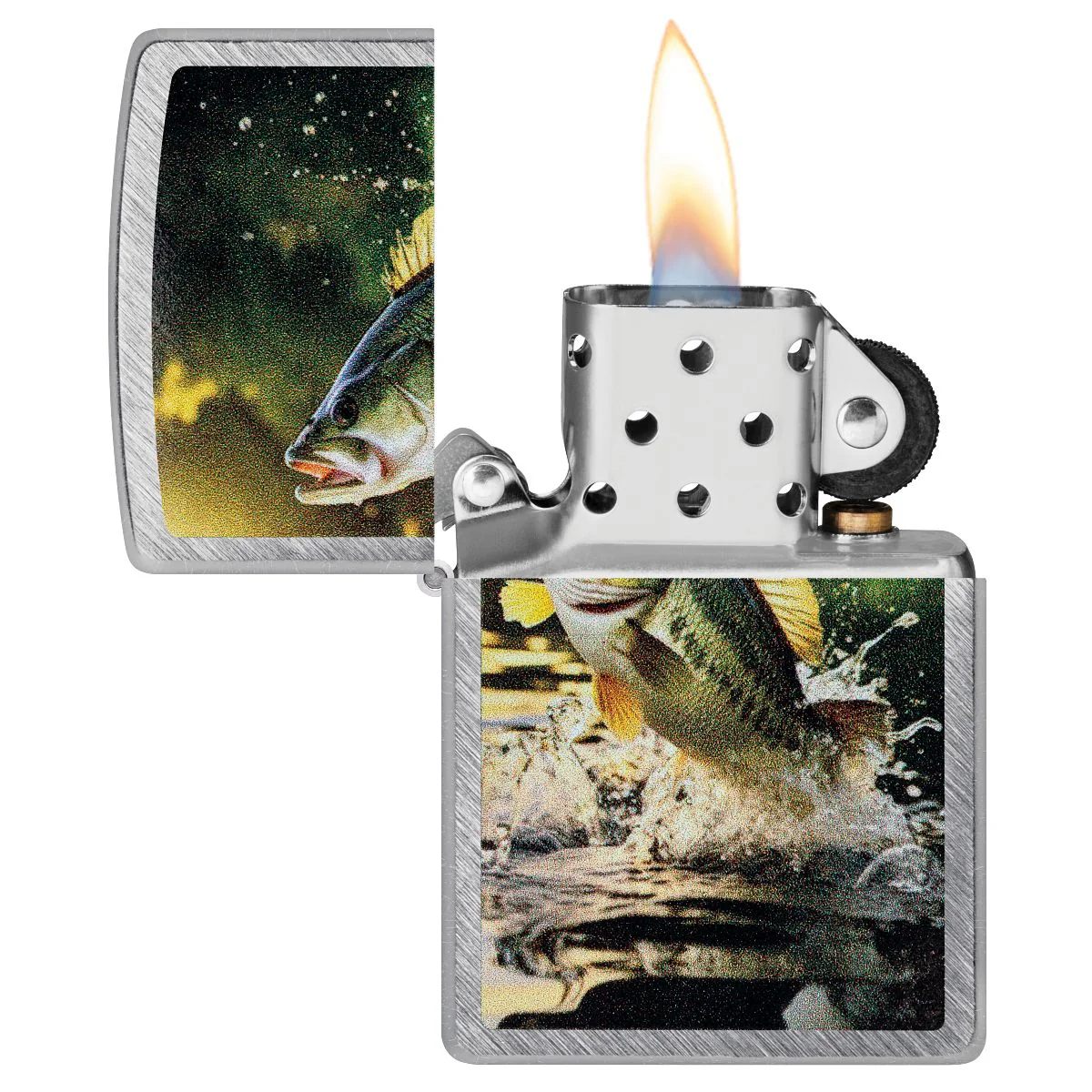 Zippo Lighter: Bass Fishing - Herringbone Sweep 46342 - Image 3