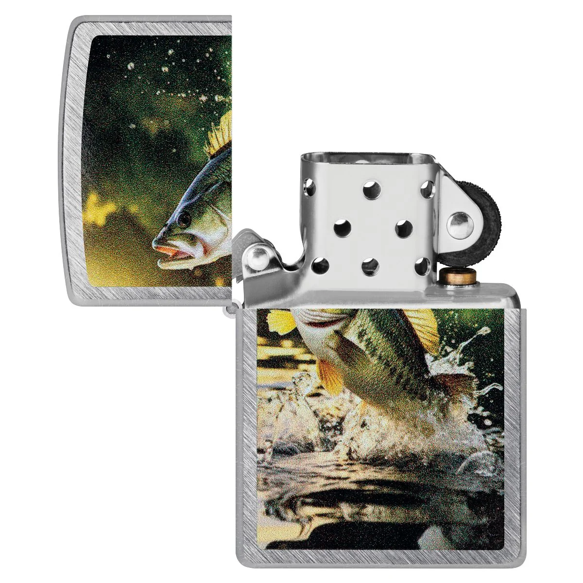 Zippo Lighter: Bass Fishing - Herringbone Sweep 46342 - Image 4
