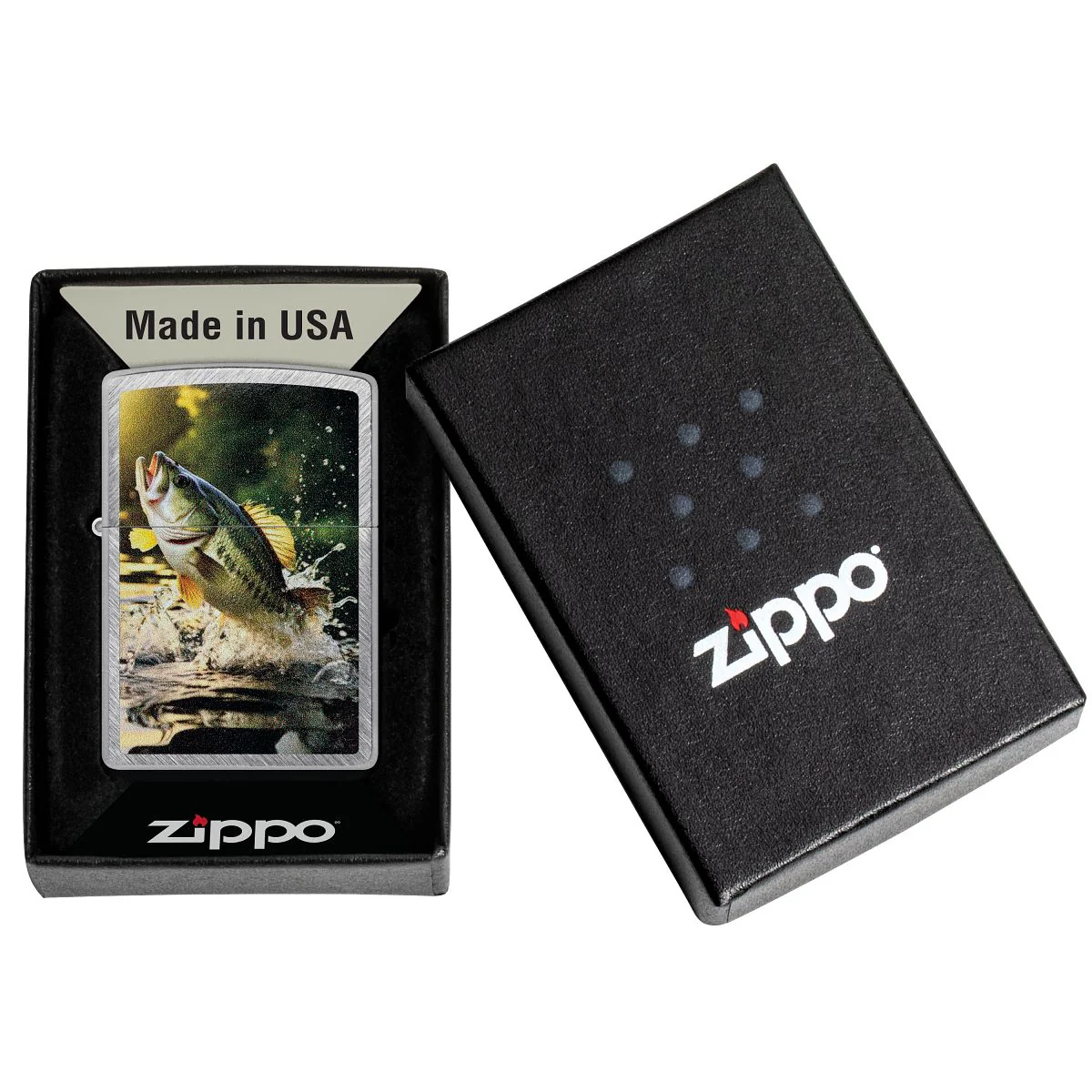 Zippo Lighter: Bass Fishing - Herringbone Sweep 46342 - Image 6