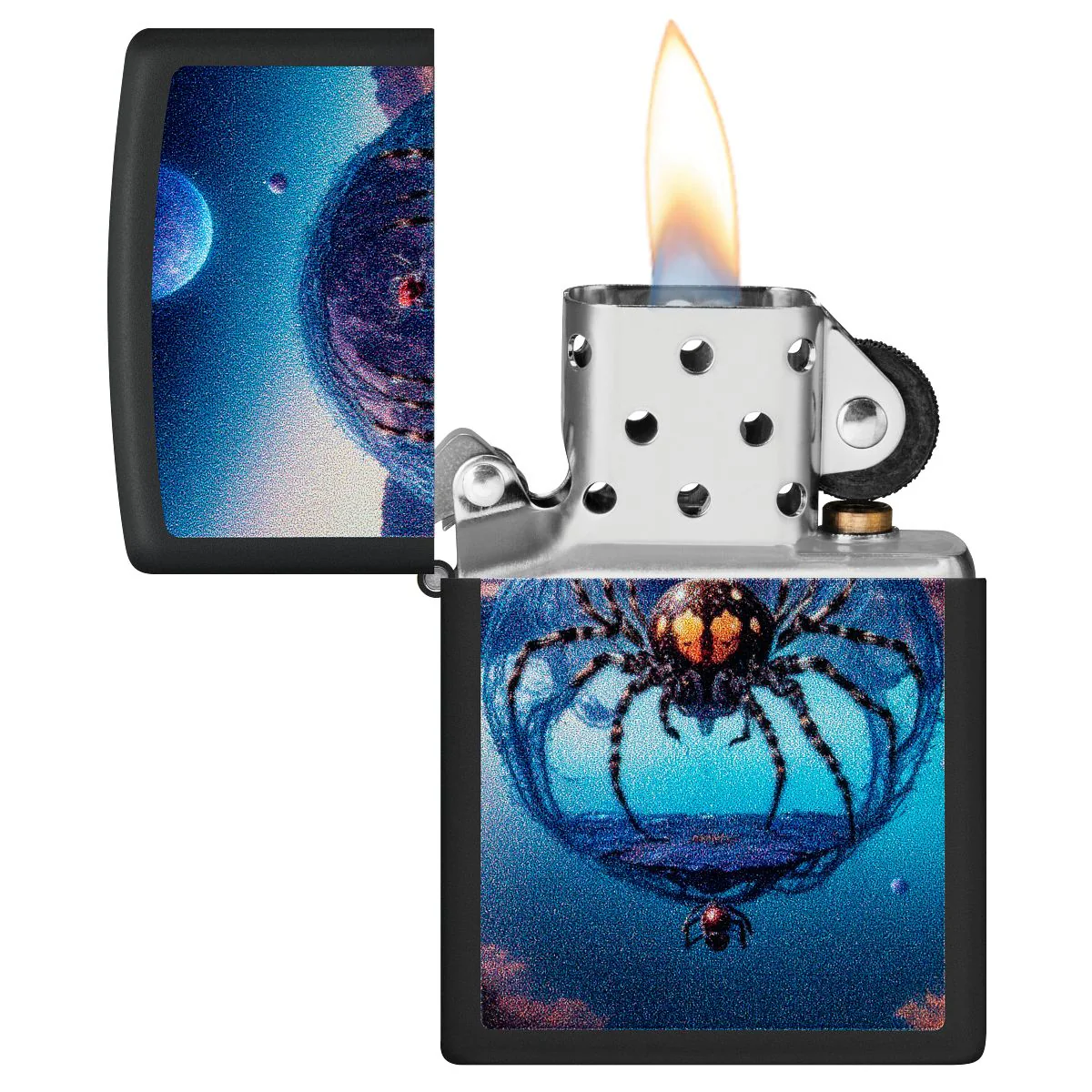 Zippo Lighter: Black Widow Spider - Black Matte 46340 - Image 3