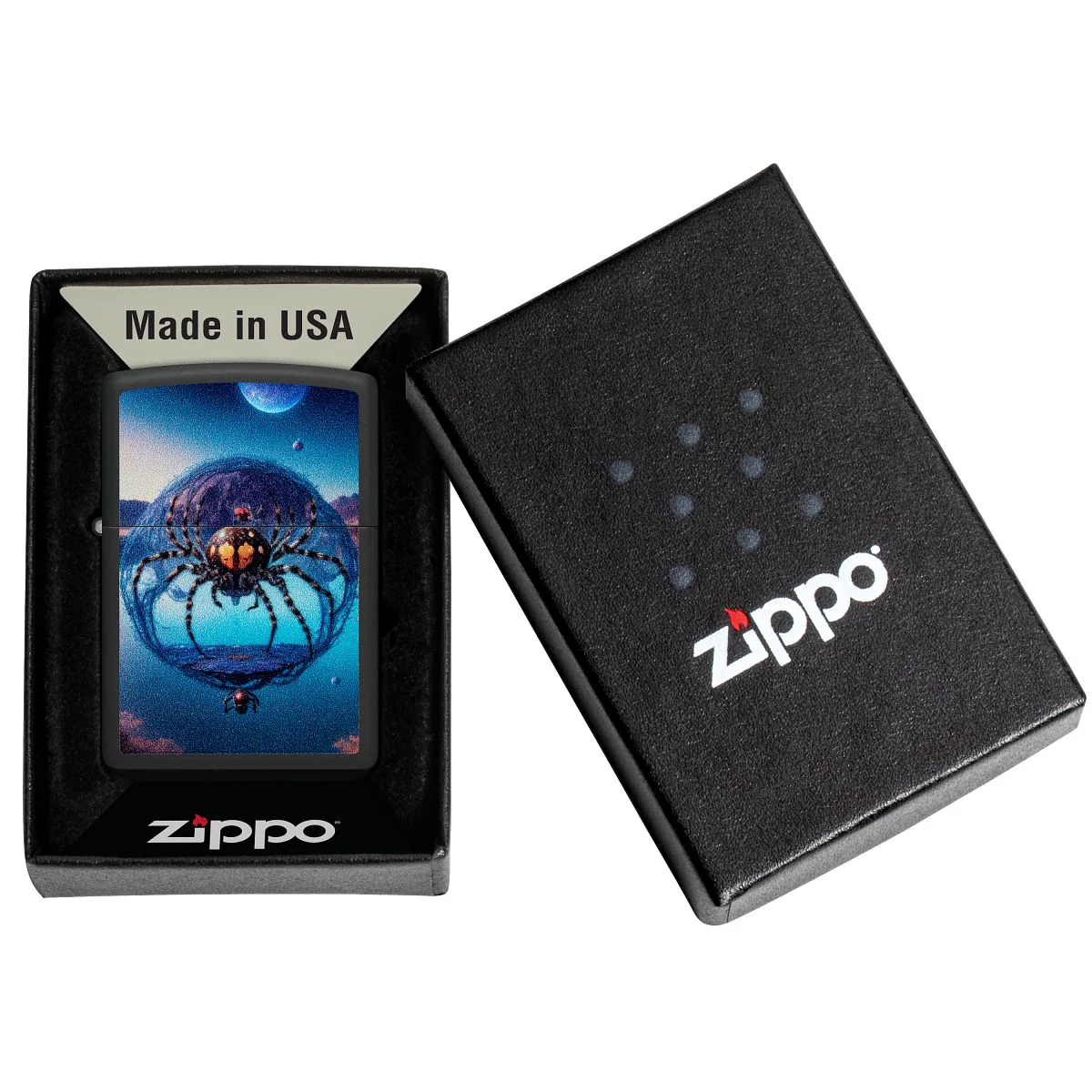 Zippo Lighter: Black Widow Spider - Black Matte 46340 - Image 6