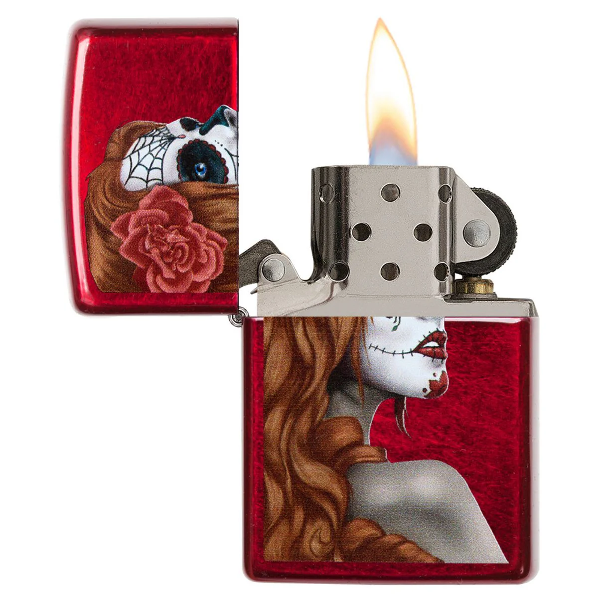 Zippo Lighter: Day of the Dead - Candy Apple Red 28830 - Image 3