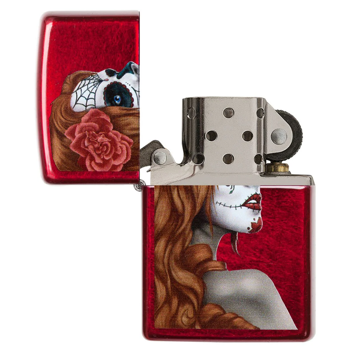 Zippo Lighter: Day of the Dead - Candy Apple Red 28830 - Image 4