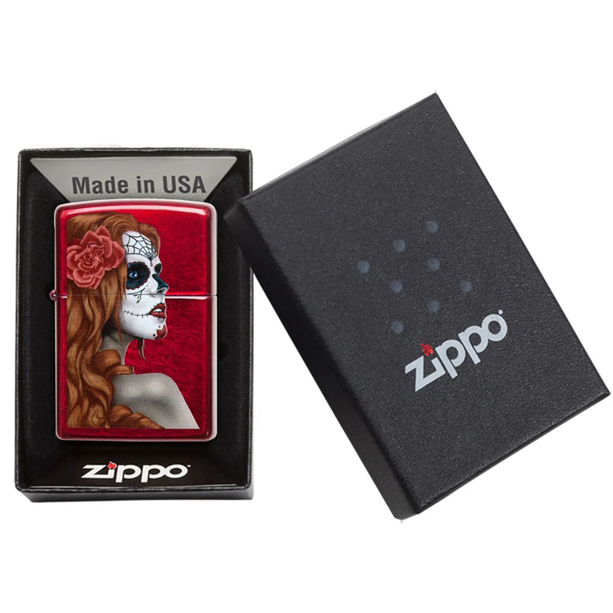 Zippo Lighter: Day of the Dead - Candy Apple Red 28830 - Image 6