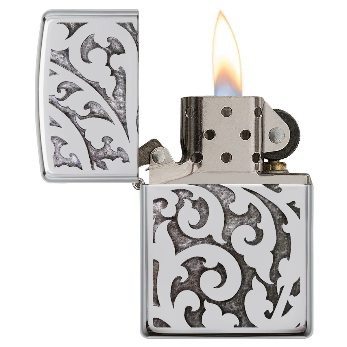 Zippo Lighter: Filigree - HP Chrome 28530 - Image 3