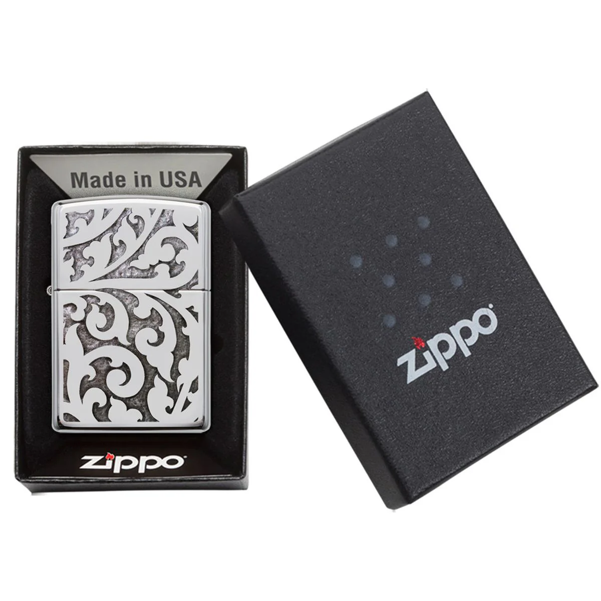 Zippo Lighter: Filigree - HP Chrome 28530 - Image 6