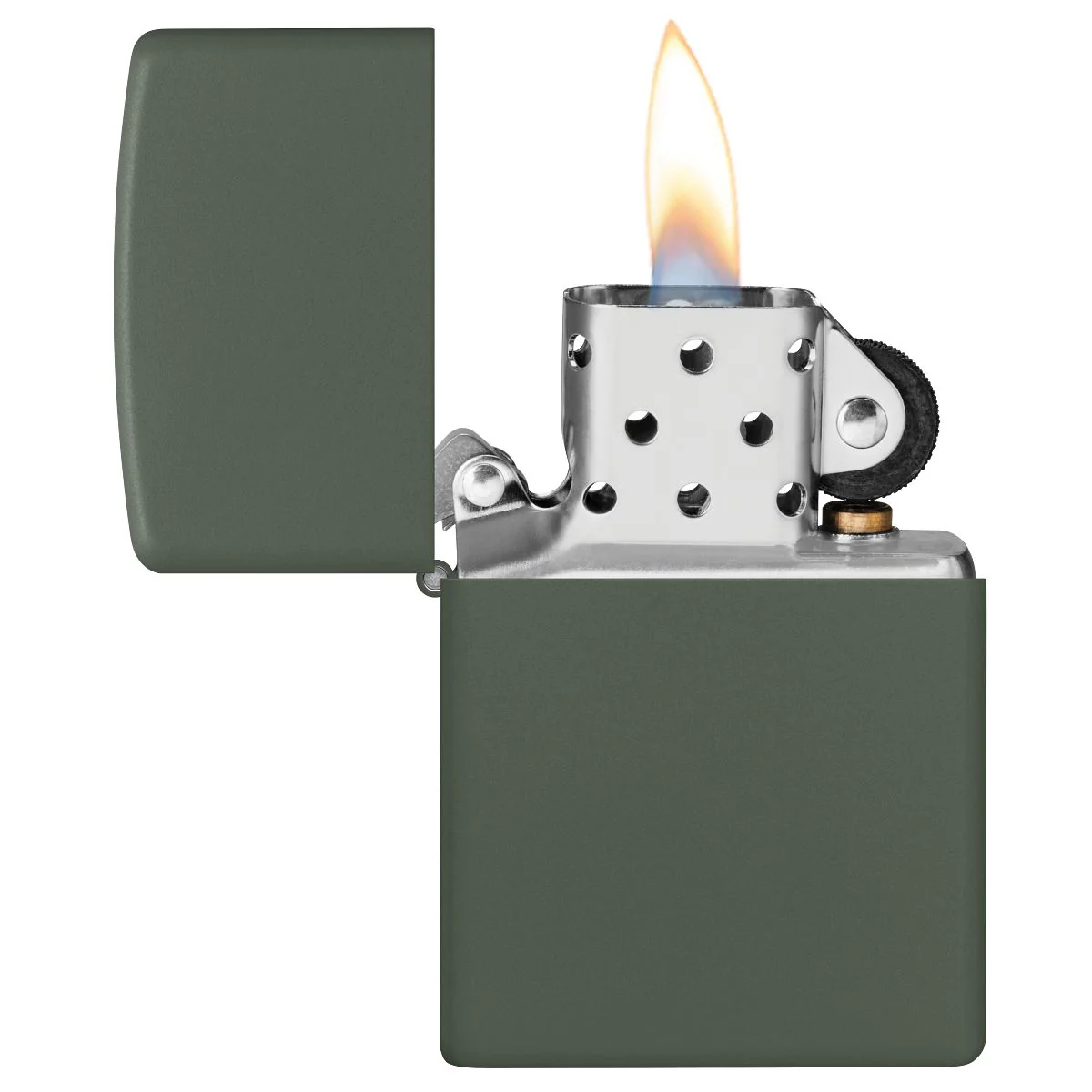Zippo Lighter: Green Matte 221 - Image 3