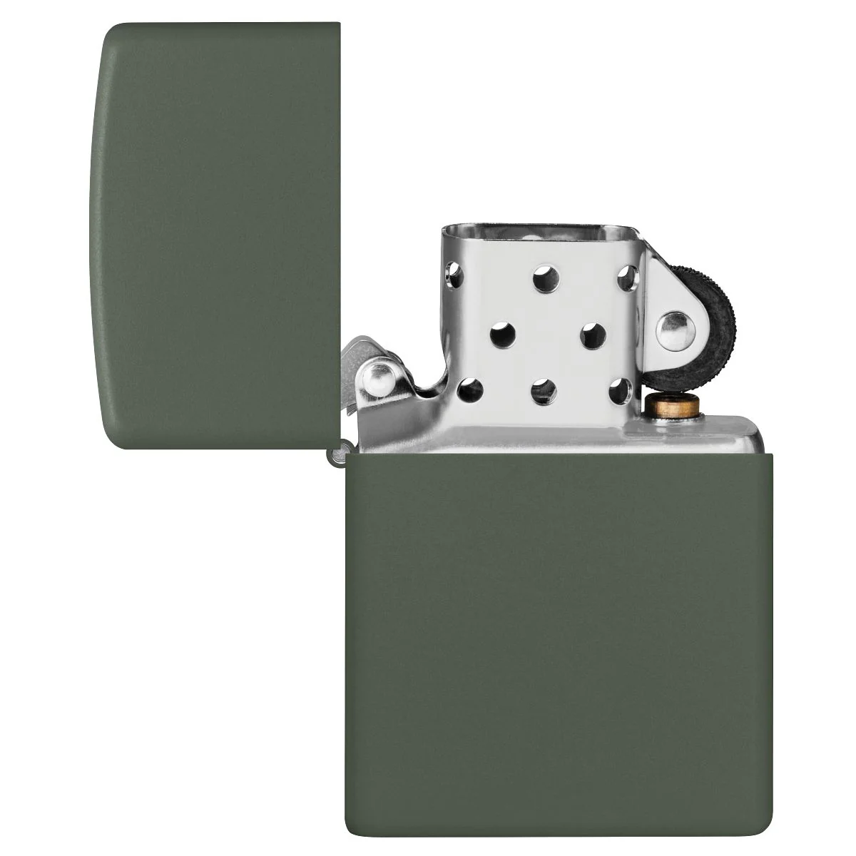 Zippo Lighter: Green Matte 221 - Image 4