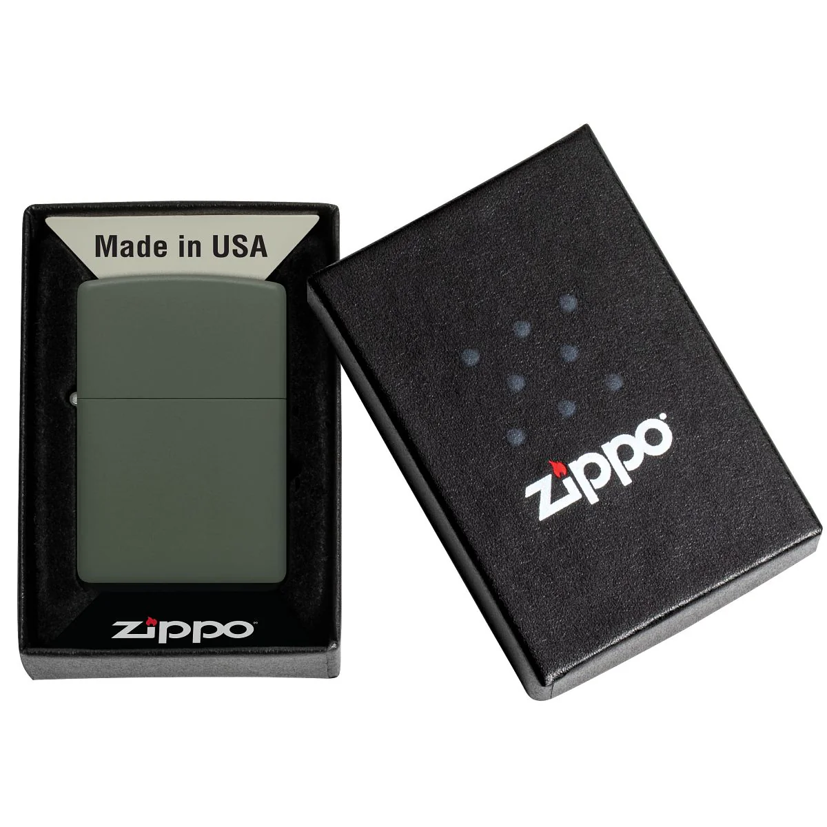 Zippo Lighter: Green Matte 221 - Image 6