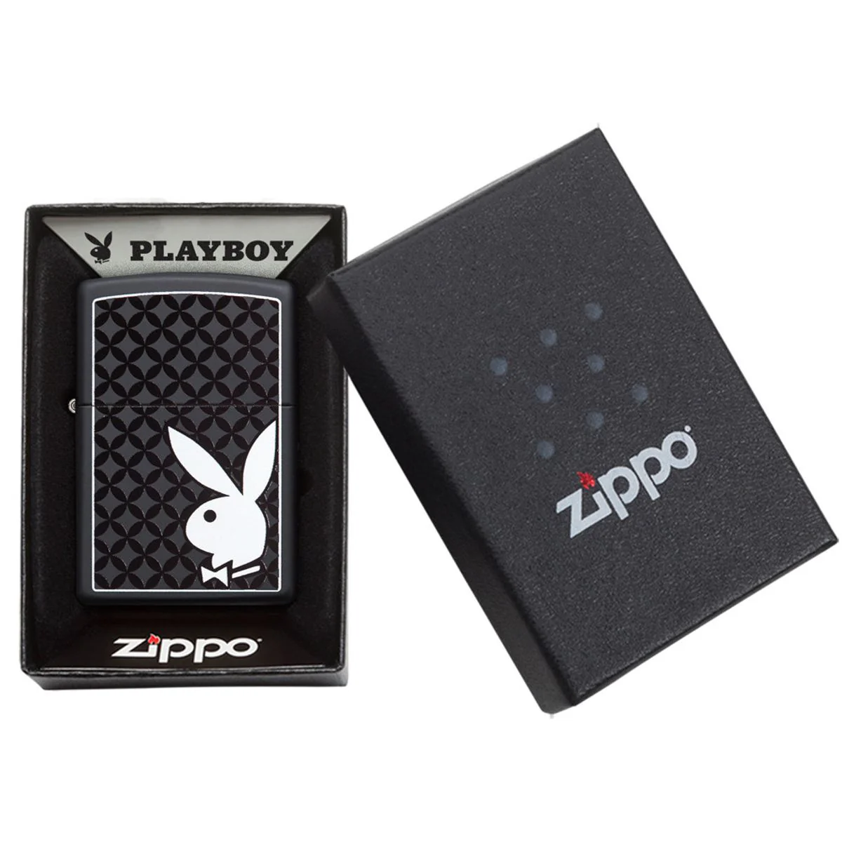 Zippo Lighter: Playboy Bunny Logo - Black Matte 29578 - Image 6