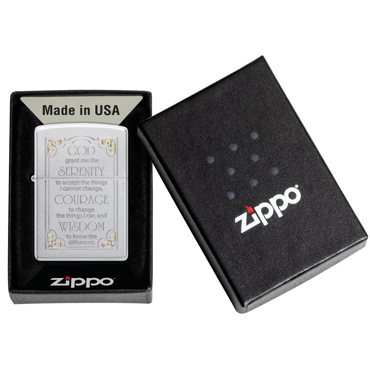 Zippo Lighter: Serenity Prayer - Satin Chrome 28458 - Image 7