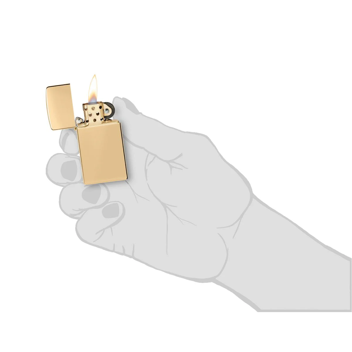Zippo Lighter: Slim  - HP Brass 1654B - Image 5
