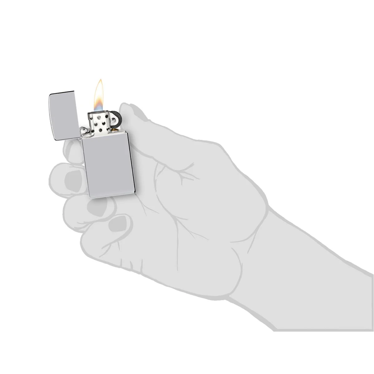 Zippo Lighter: Slim - HP Chrome 1610 - Image 5