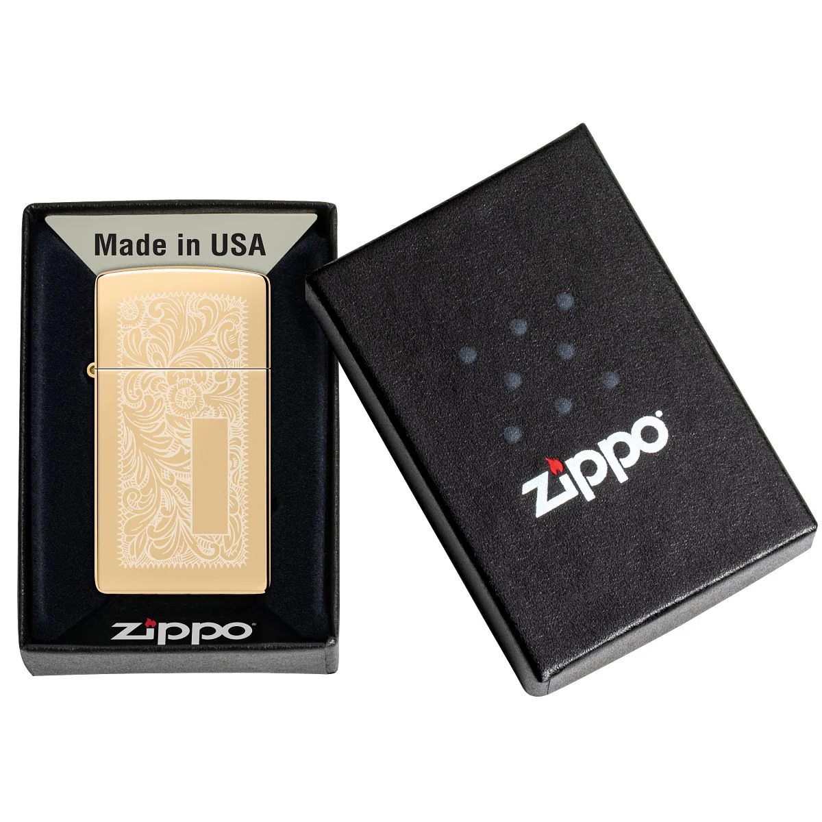 Zippo Lighter: Slim Venetian - HP Brass 1652B - Image 8