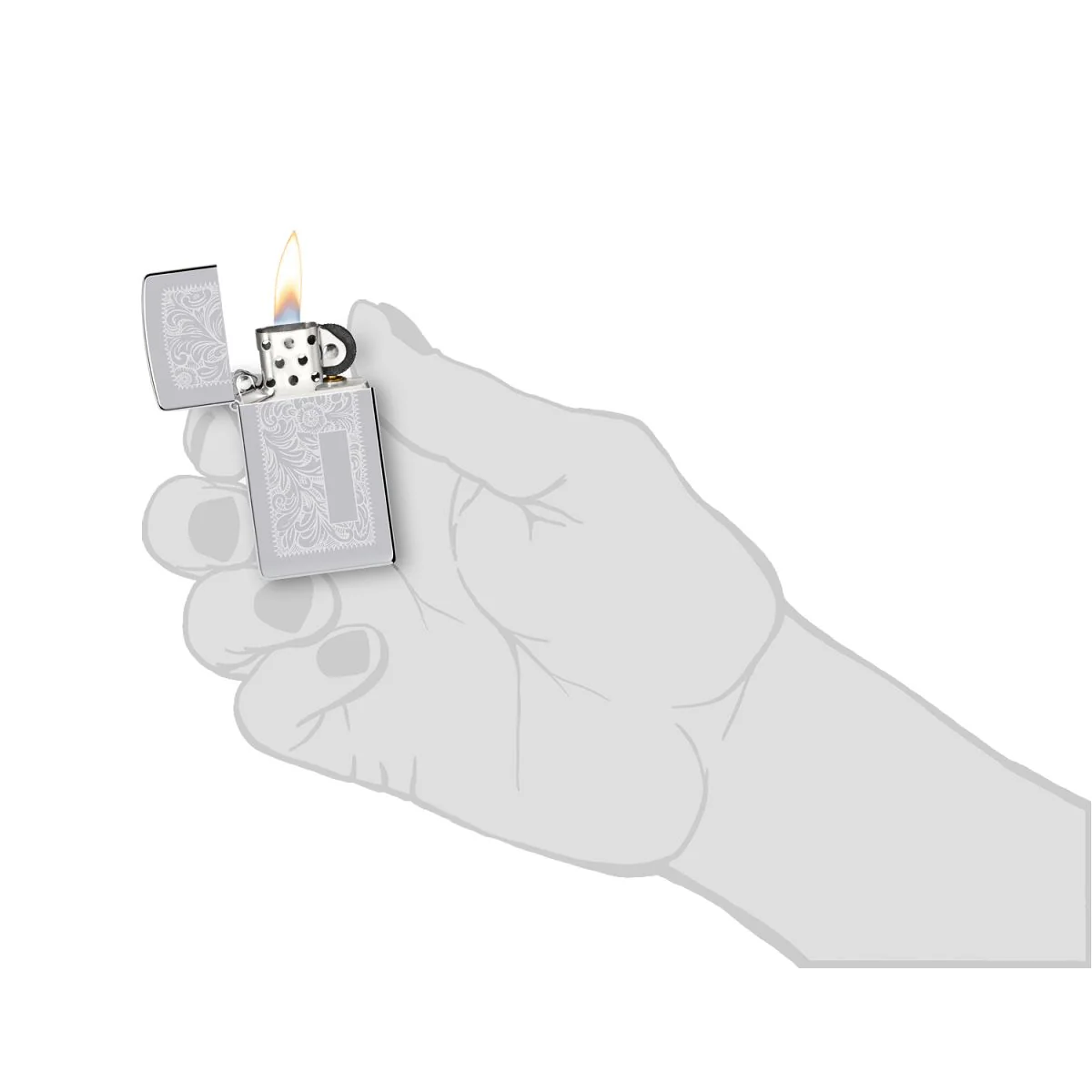 Zippo Lighter: Slim Venetian - HP Chrome 1652 - Image 7
