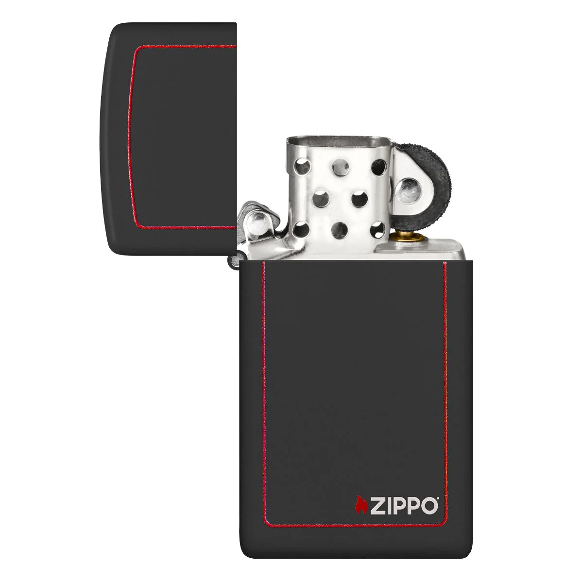 Zippo Lighter: Slim with Zippo Logo - Black Matte 1618ZB - Image 4