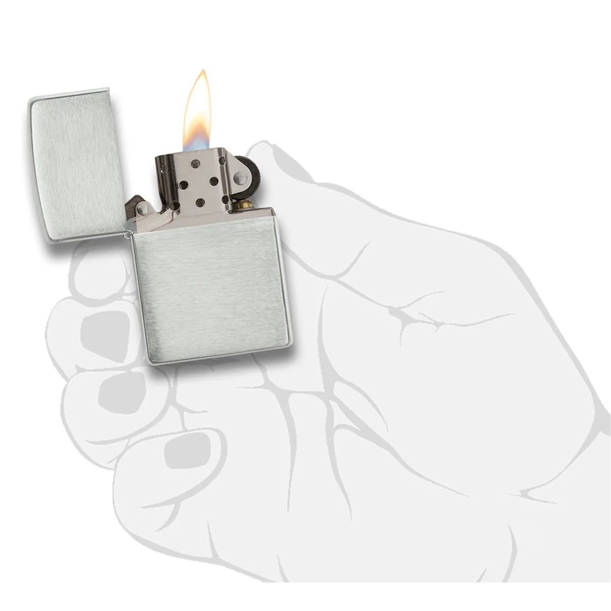 Zippo Lighter: Solid Sterling Silver - Brushed 13 - Image 5