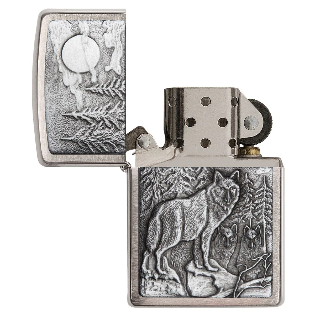 Zippo Lighter: Timberwolves Emblem - Brushed Chrome 20855 - Image 4