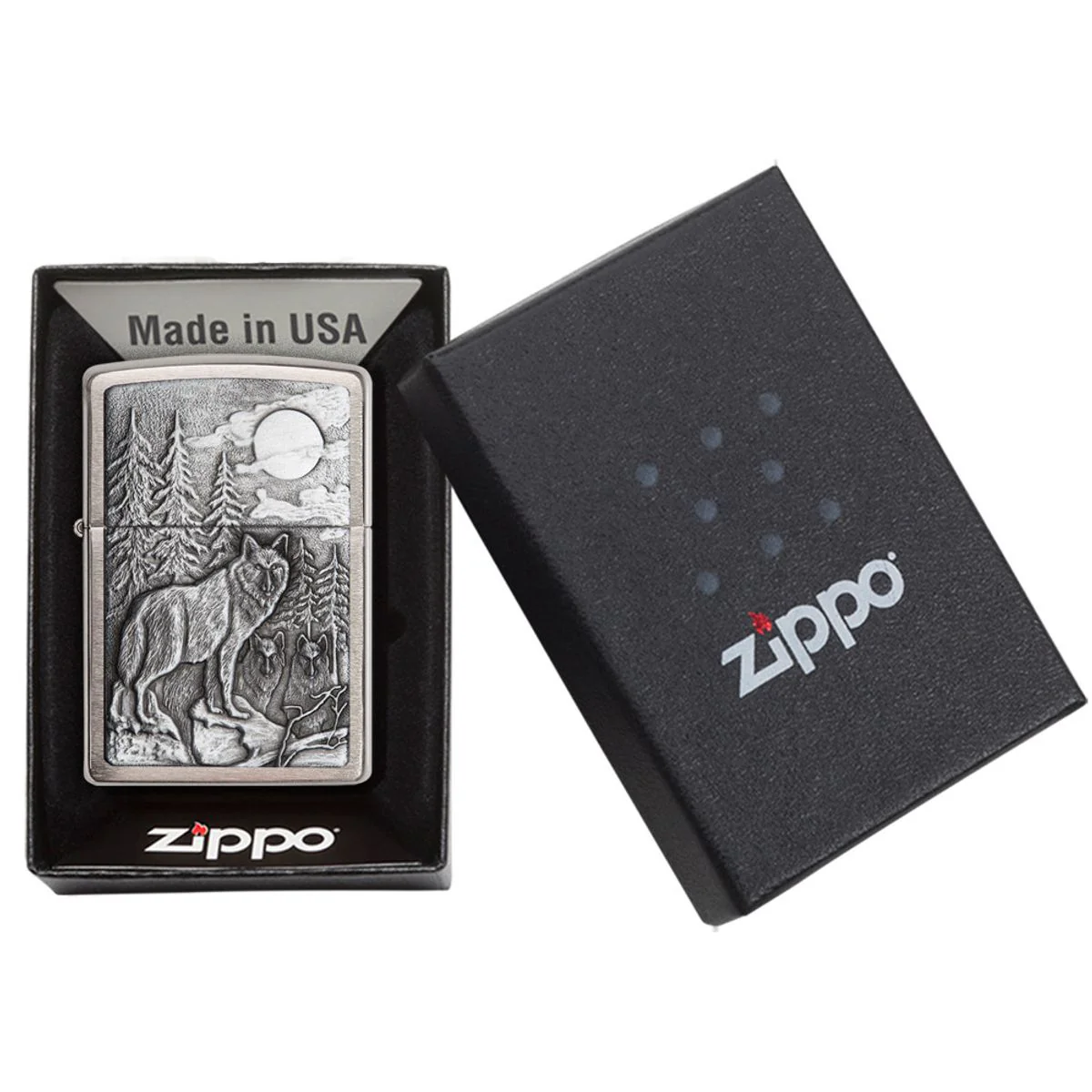 Zippo Lighter: Timberwolves Emblem - Brushed Chrome 20855 - Image 6