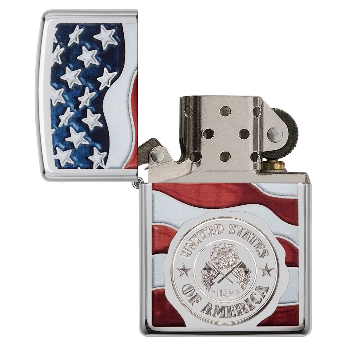 Zippo Lighter: United States of America - High Polish Chrome 29395 - Image 4