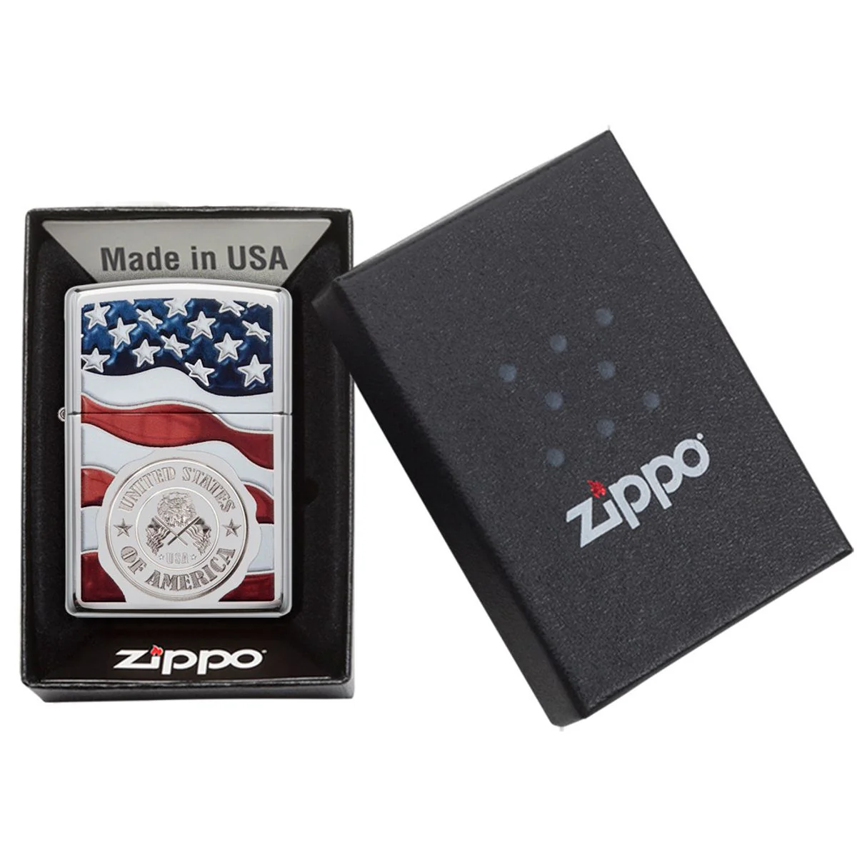 Zippo Lighter: United States of America - High Polish Chrome 29395 - Image 6
