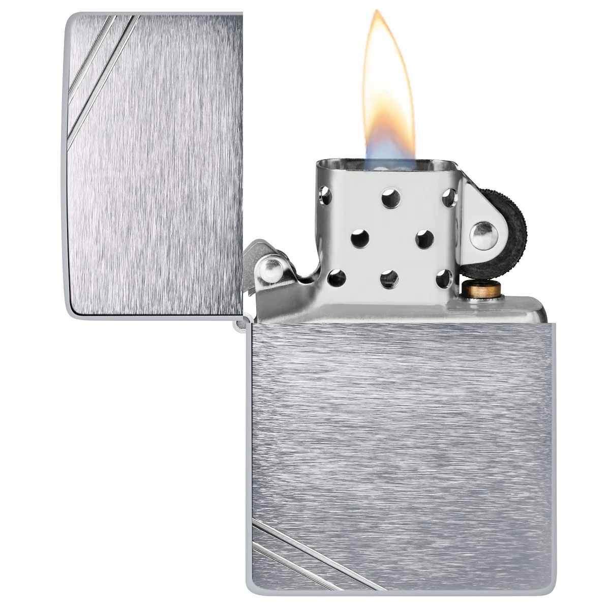 Zippo Lighter: Vintage - Brushed Chrome 230 - Image 3