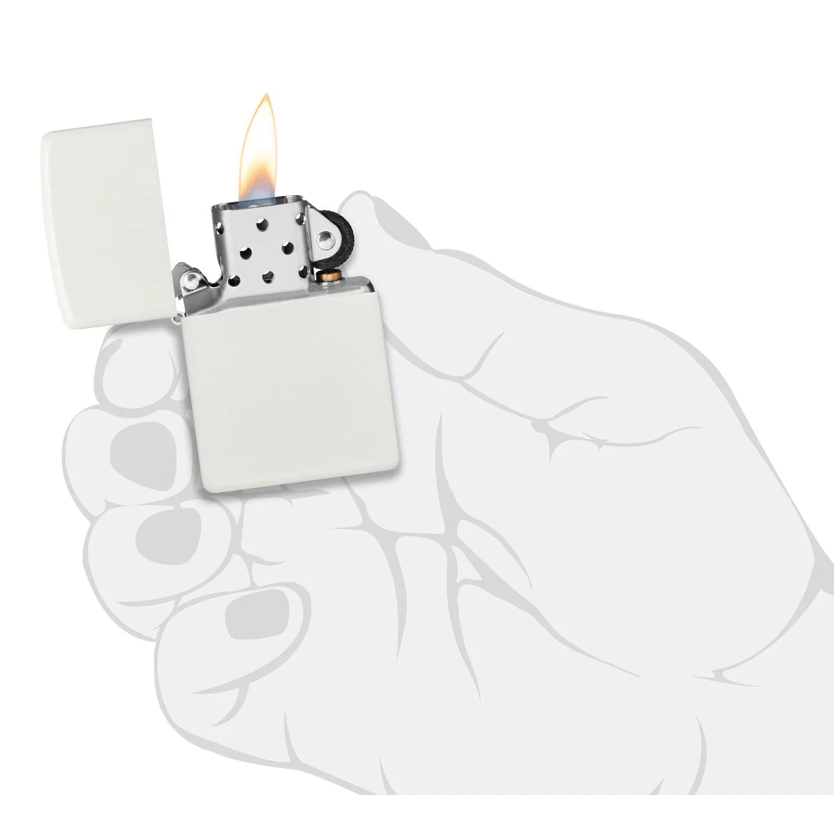 Zippo Lighter: White Matte 214 - Image 5