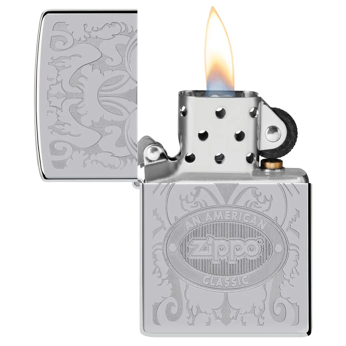 Zippo Lighter: Zippo American Classic Crown Stamp - HP Chrome - Image 4