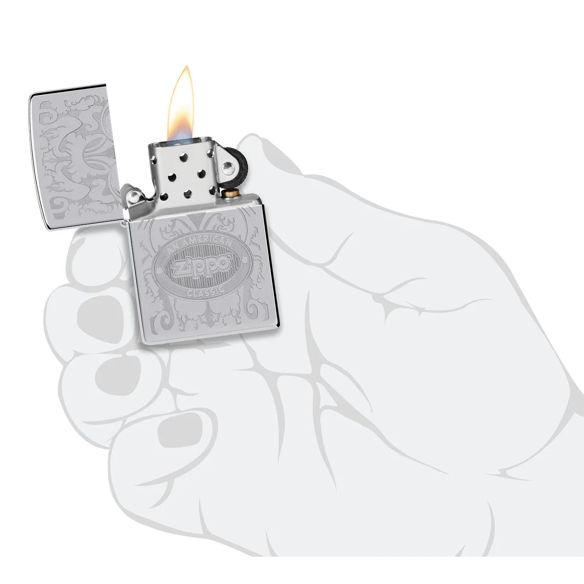 Zippo Lighter: Zippo American Classic Crown Stamp - HP Chrome - Image 6