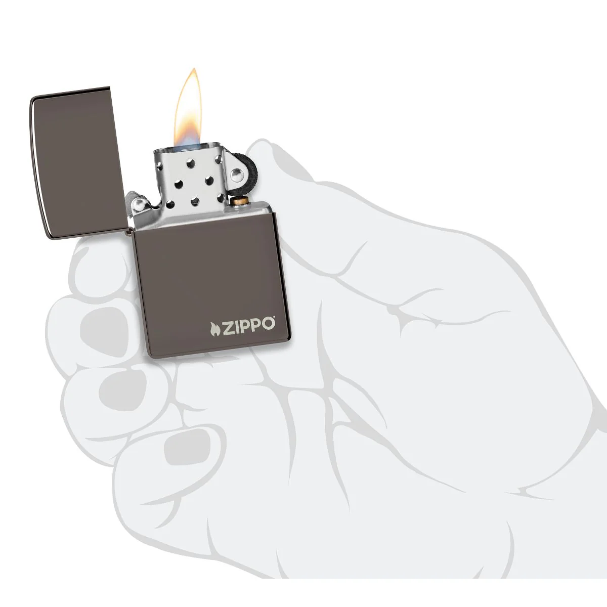 Zippo Lighter: Zippo Logo - Black Ice 150ZL - Image 5