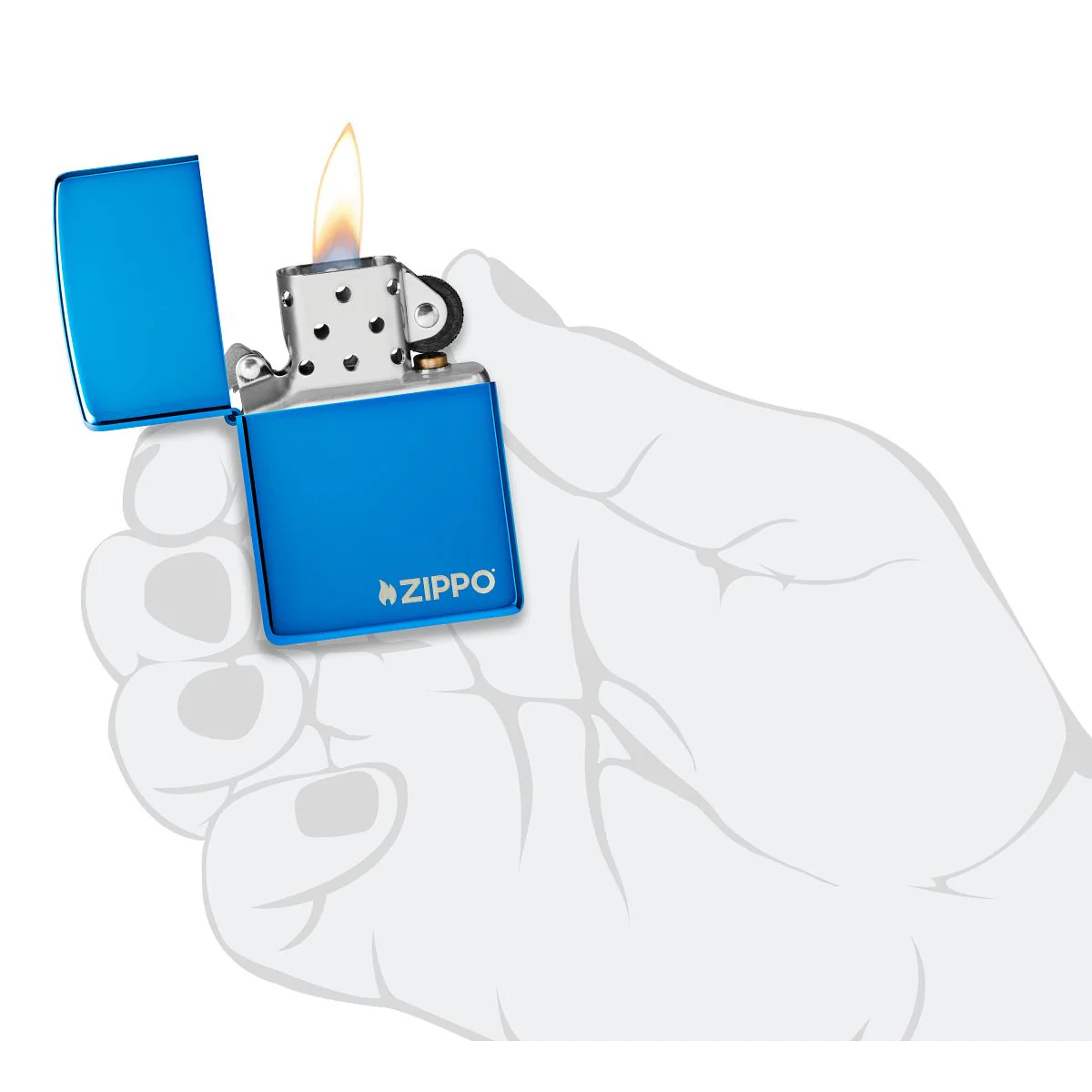 Zippo Lighter: Zippo Logo - Sapphire 20446ZL - Image 5