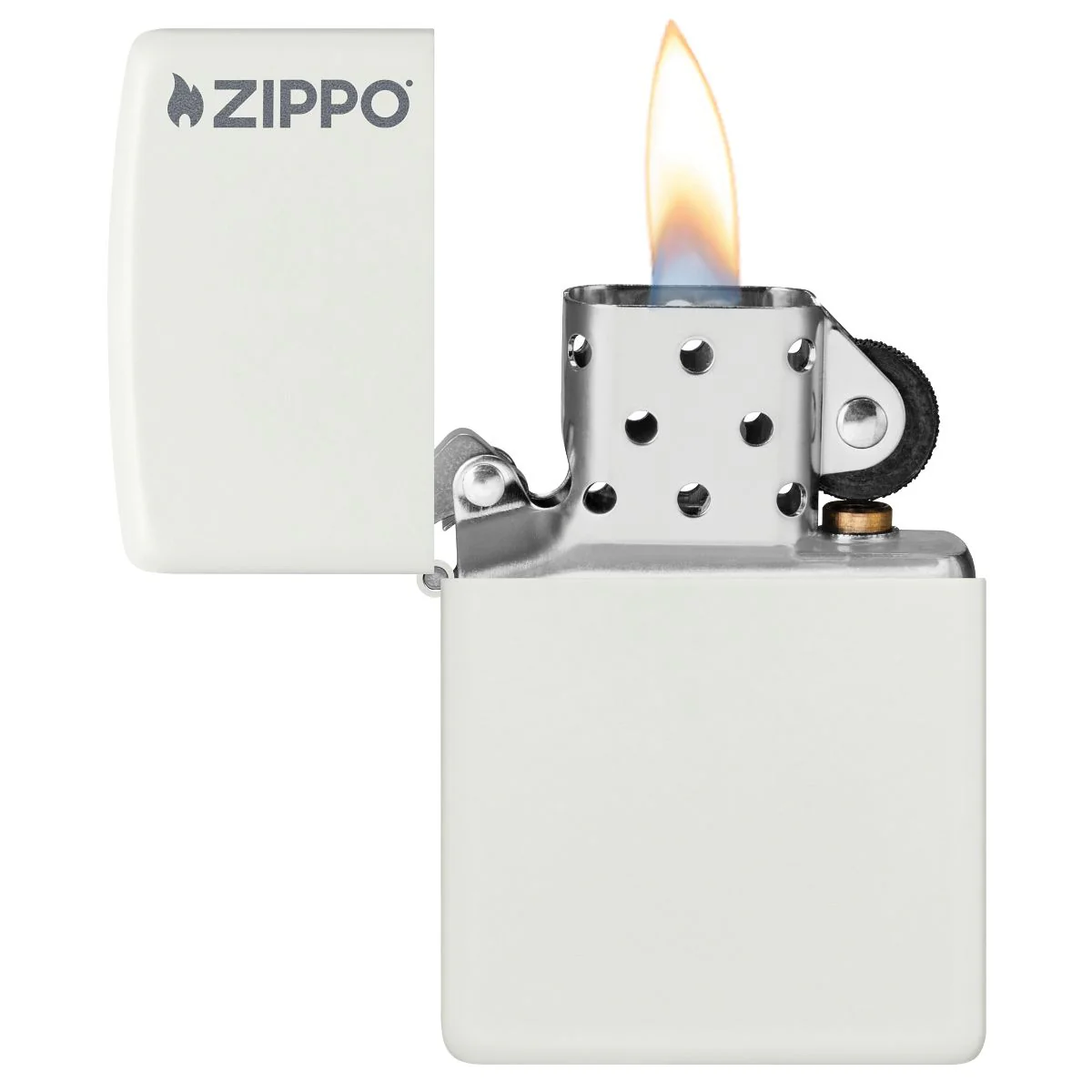 Zippo Lighter: Zippo Logo - White Matte 214ZL - Image 3