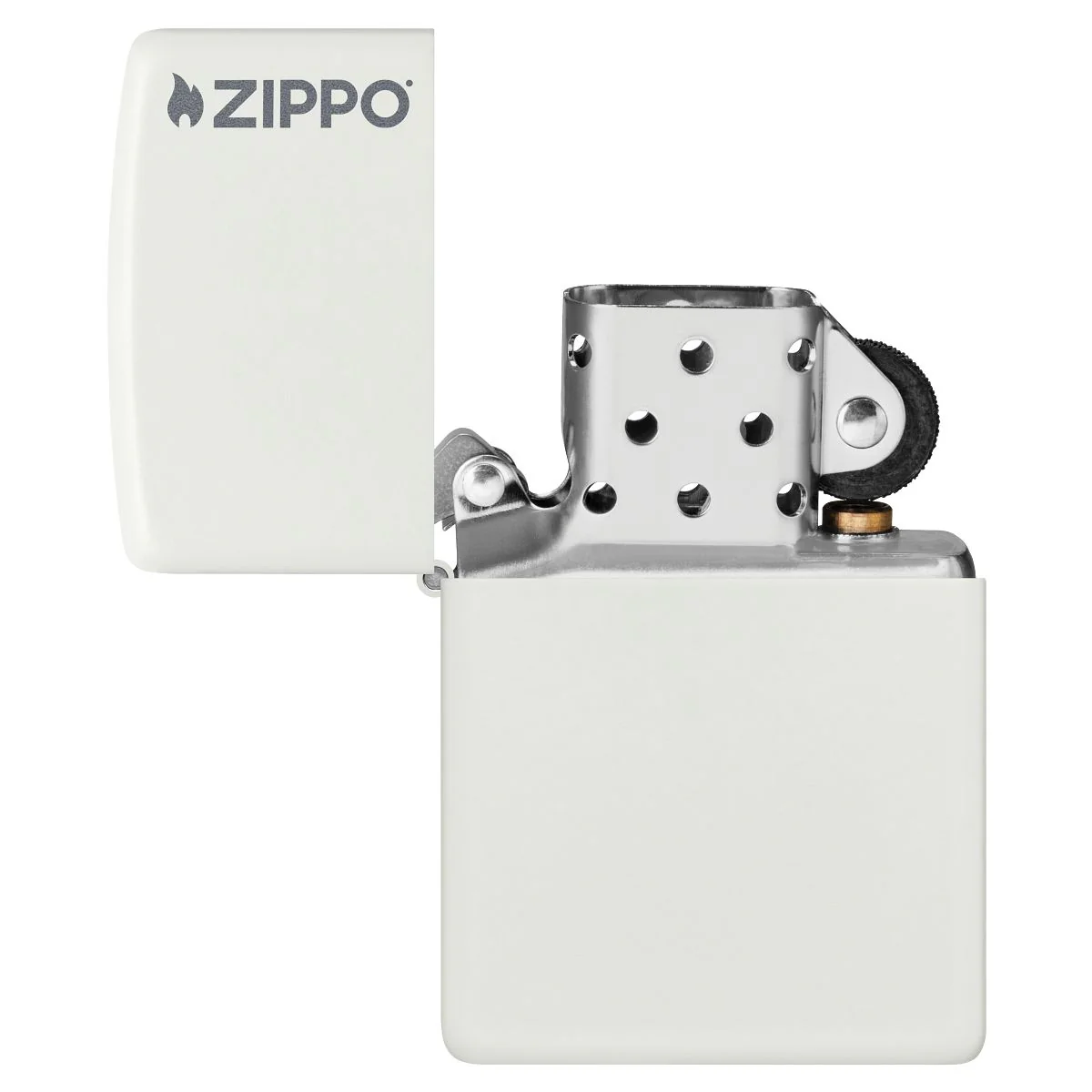 Zippo Lighter: Zippo Logo - White Matte 214ZL - Image 4
