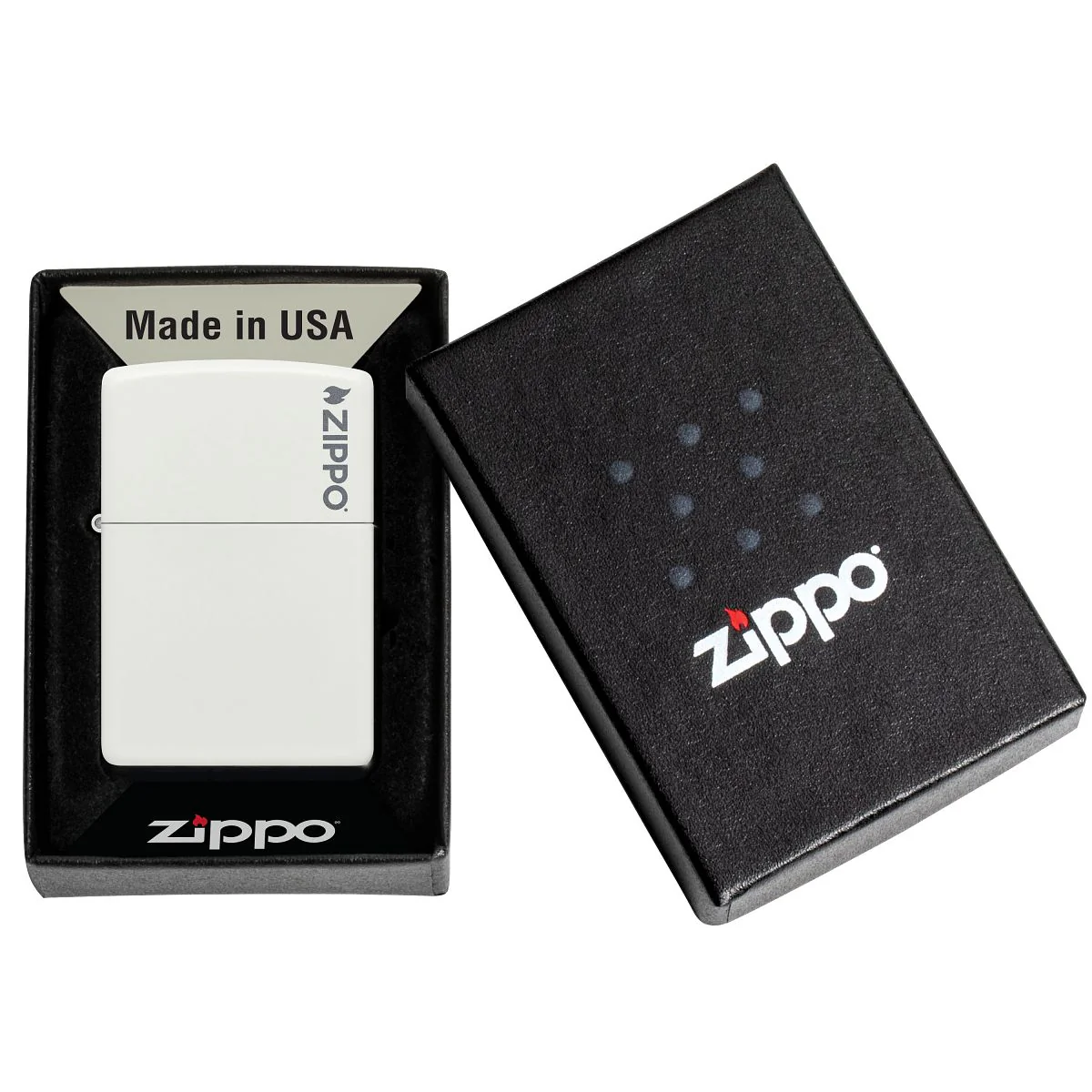 Zippo Lighter: Zippo Logo - White Matte 214ZL - Image 6